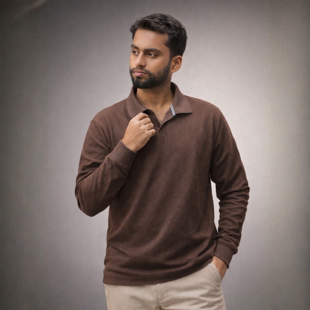 Premium Casual Polo Shirt (Brown colour)