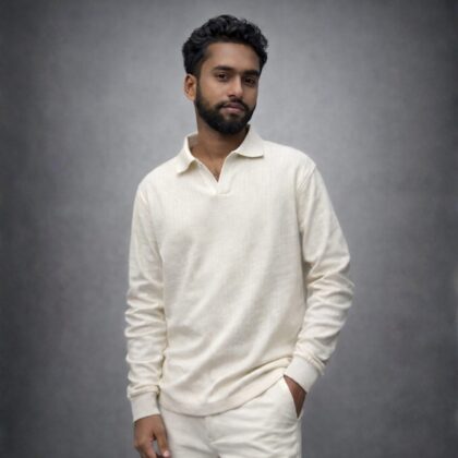 Premium Casual Polo Shirt (off- white colour)