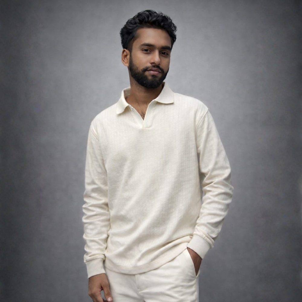 Premium Casual Polo Shirt (off- white colour)