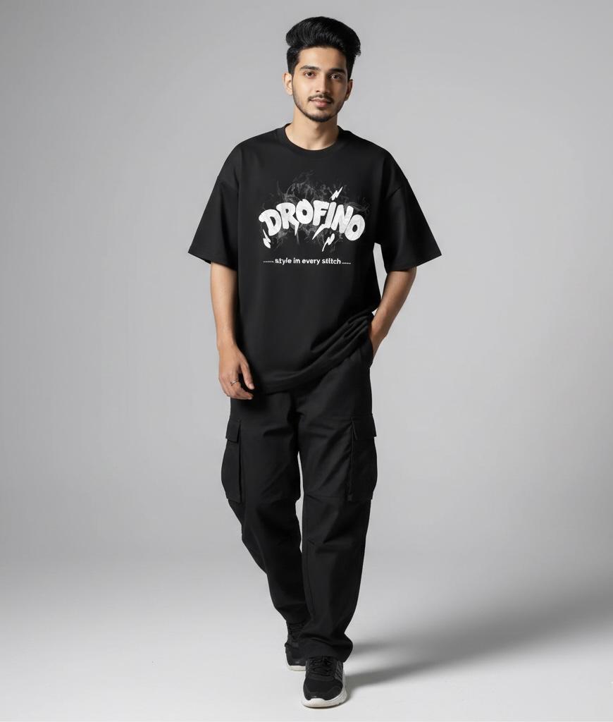 Men's Premium Dropshoulder (BLACK) - Image 2